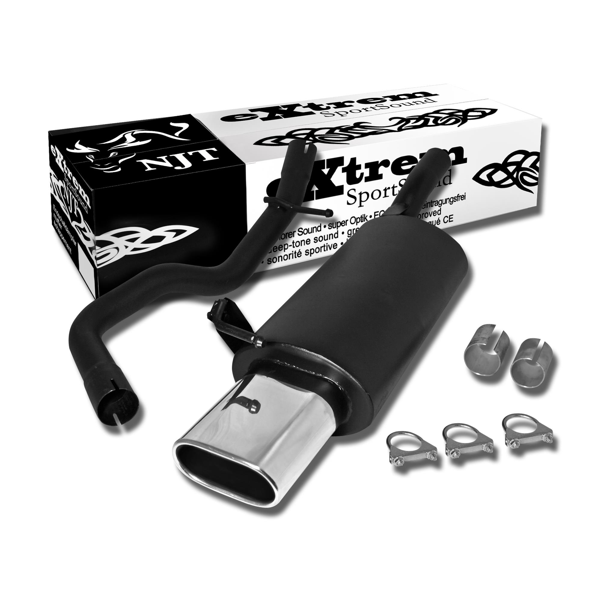 Edelstahl Endschalldämpfer 75x135mm Oval