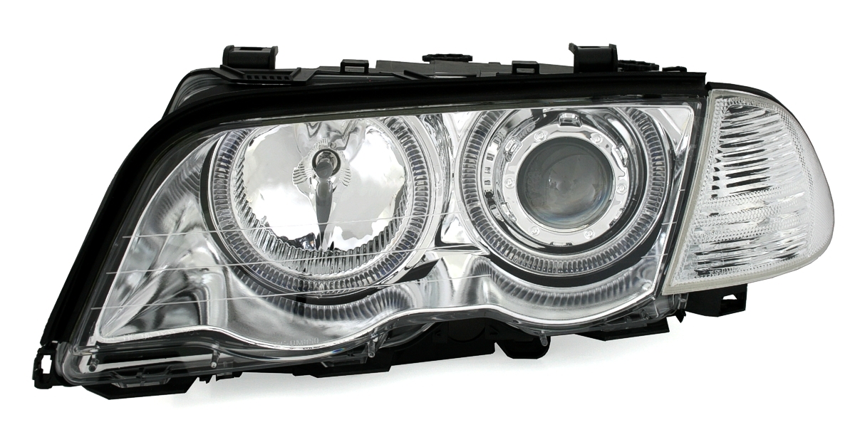 Angel Eyes Scheinwerfer für 3er BMW E46 in Chrom