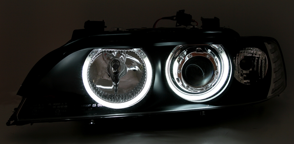 CCFL Angel Eyes Scheinwerfer für BMW E39 in Schw.
