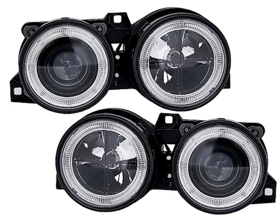 Angel Eyes Scheinwerfer für 3er BMW E30 in Schwarz