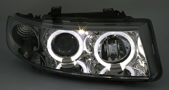 Angel Eyes Scheinwerfer für Seat Leon in Chrom    