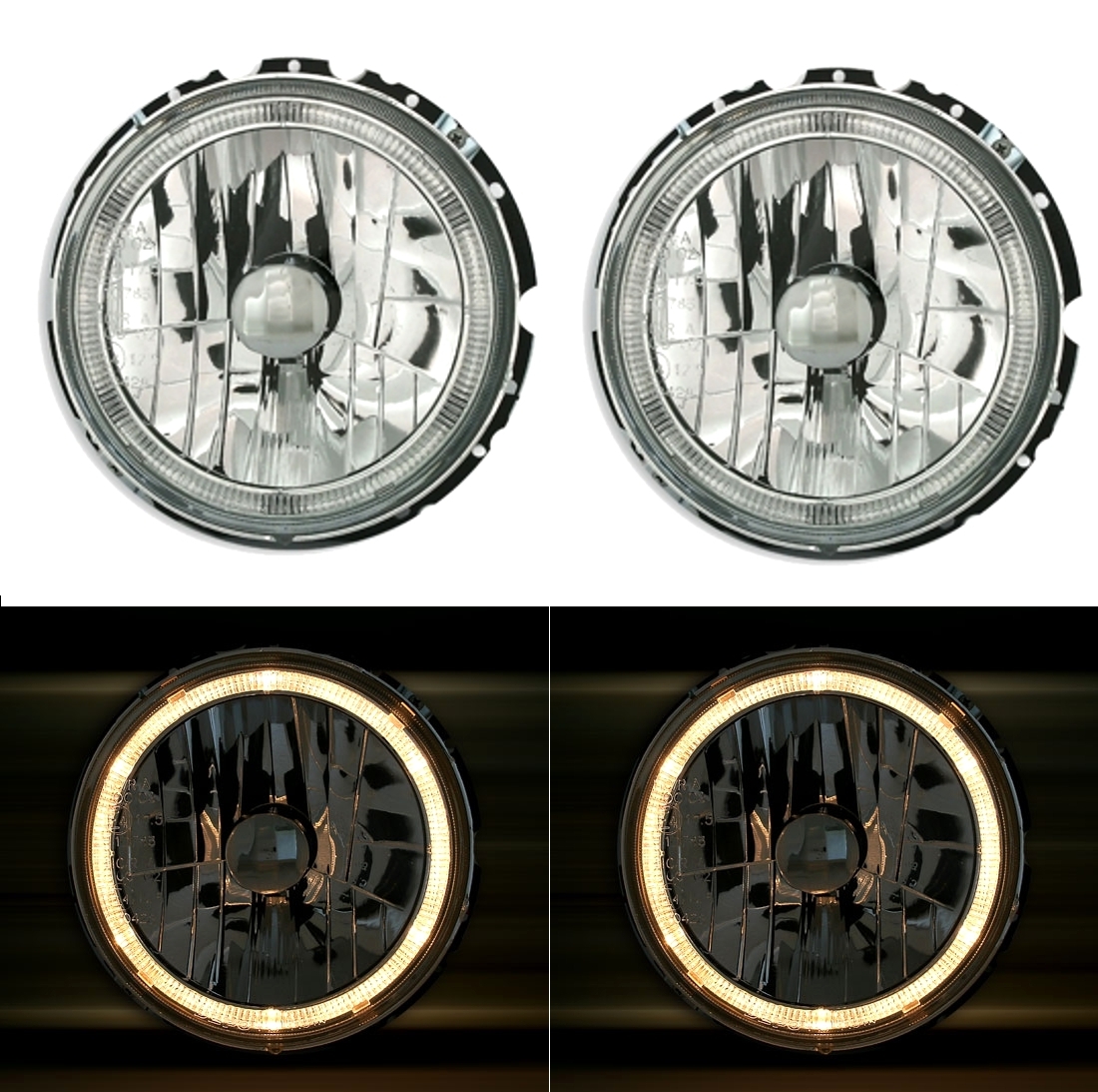 Angel Eyes Scheinwerfer für VW Golf 1 in Chrom