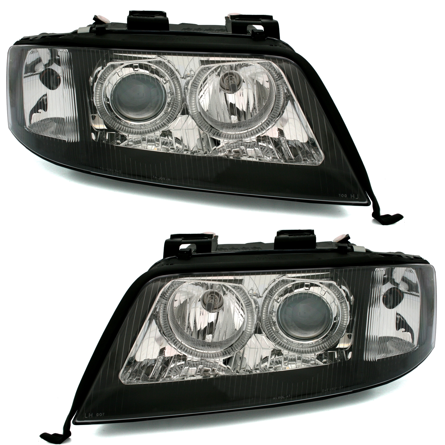 Angel Eyes Scheinwerfer für Audi A6 4B in Schwarz