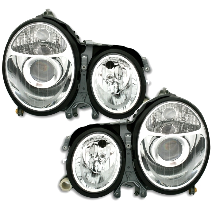 Scheinwerfer Set für Mercedes W210 in Chrom       