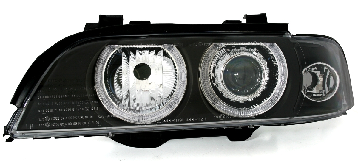 Angel Eyes Scheinwerfer für 5er BMW E39 in Schwarz