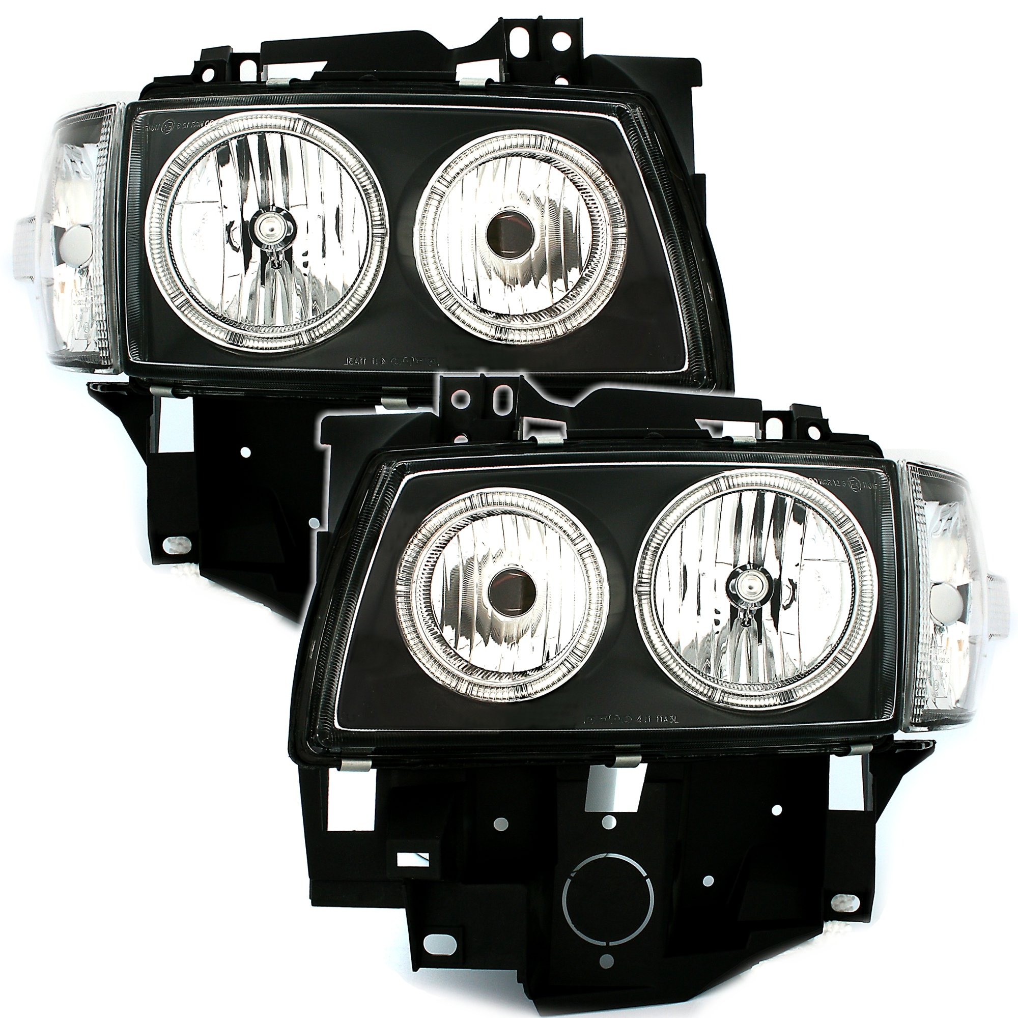 Angel Eyes Scheinwerfer Set für VW T4 in Schwarz