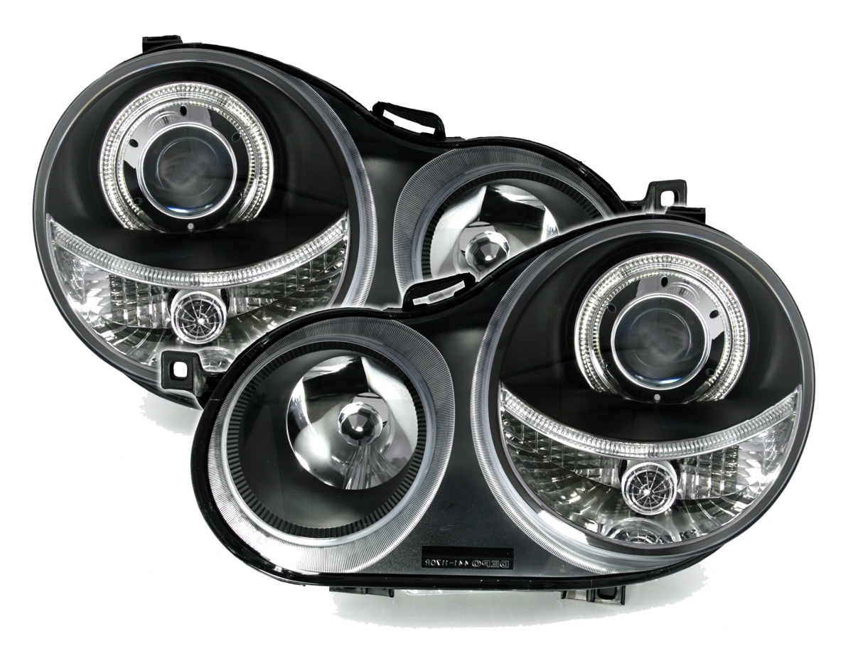 Angel Eyes Scheinwerfer für VW Polo 9N in Schwarz 