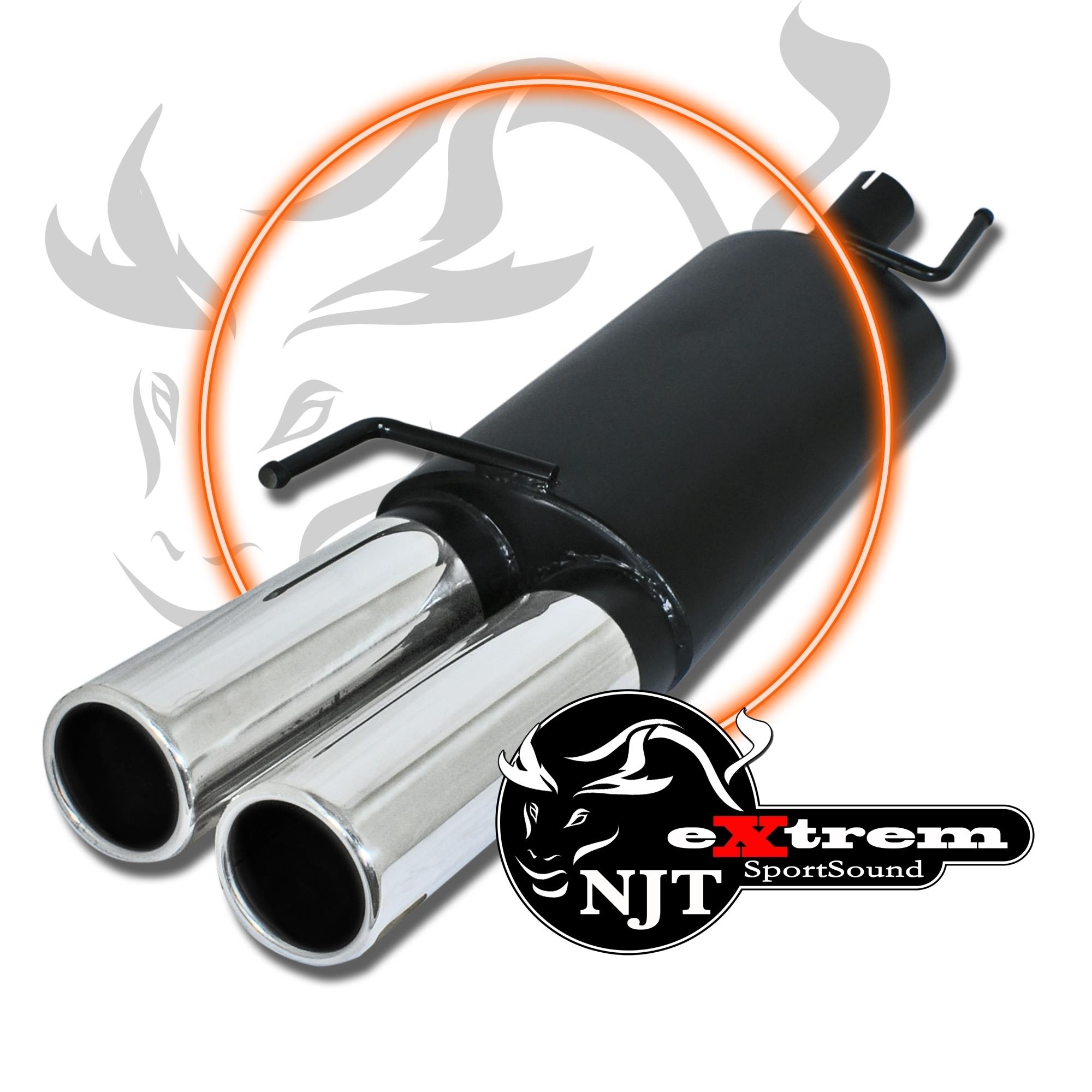 Edelstahl Endschalldämpfer 2x 90mm Rund