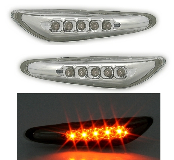 LED Seitenblinker für BMW E46 + X3 in Chrom