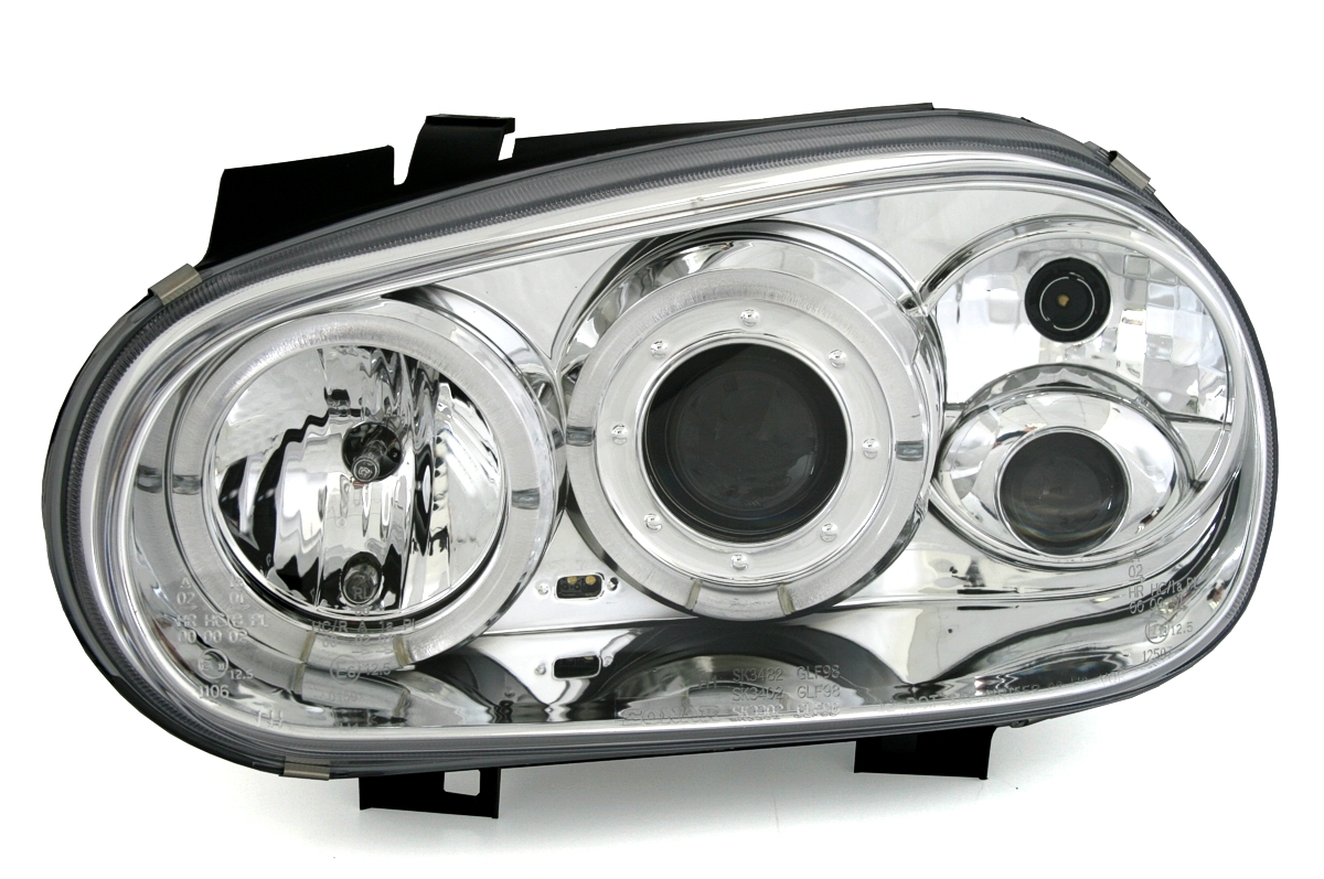 Angel Eyes Scheinwerfer für W Golf 4 in Chrom     