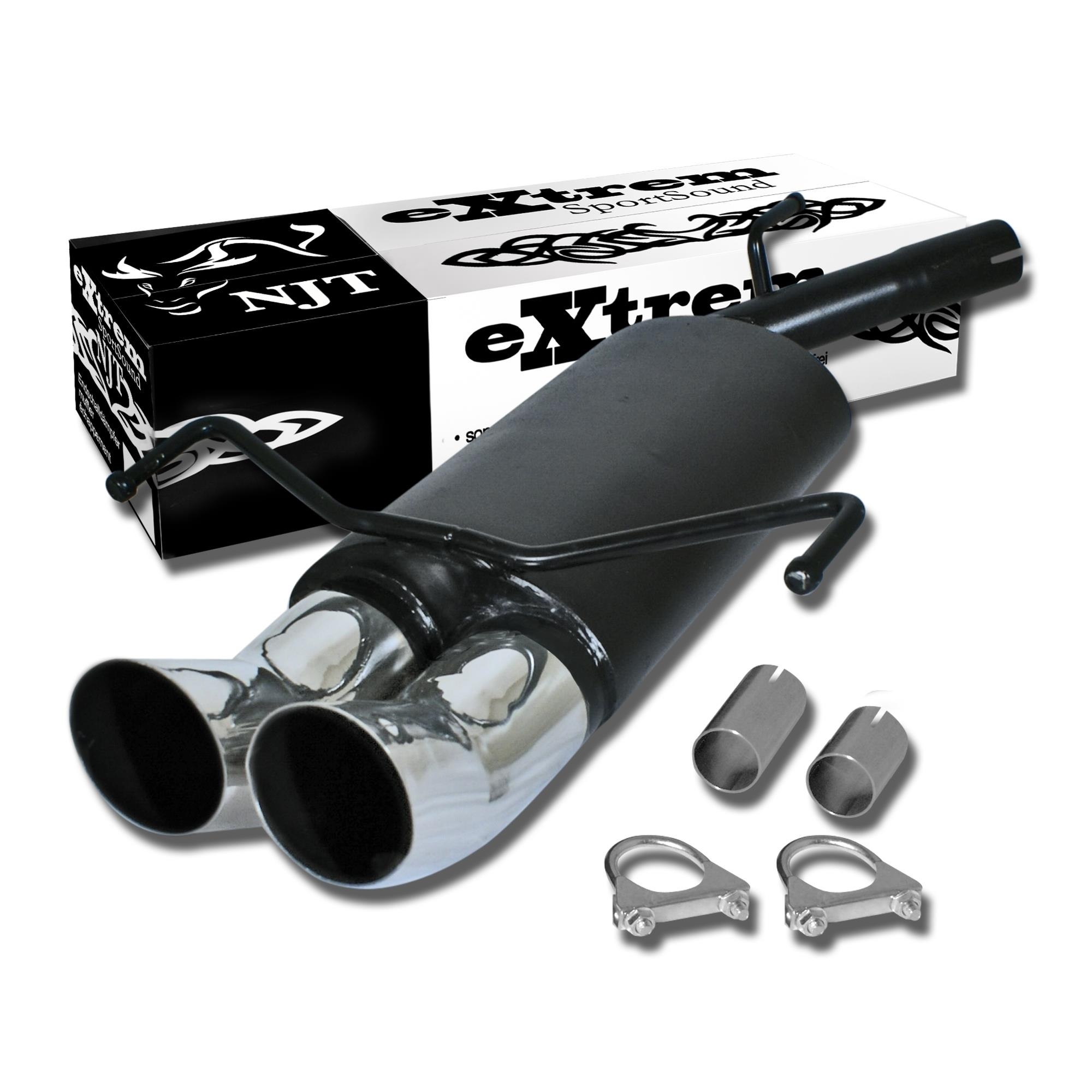 Edelstahl Endschalldämpfer 2x 76mm DTM