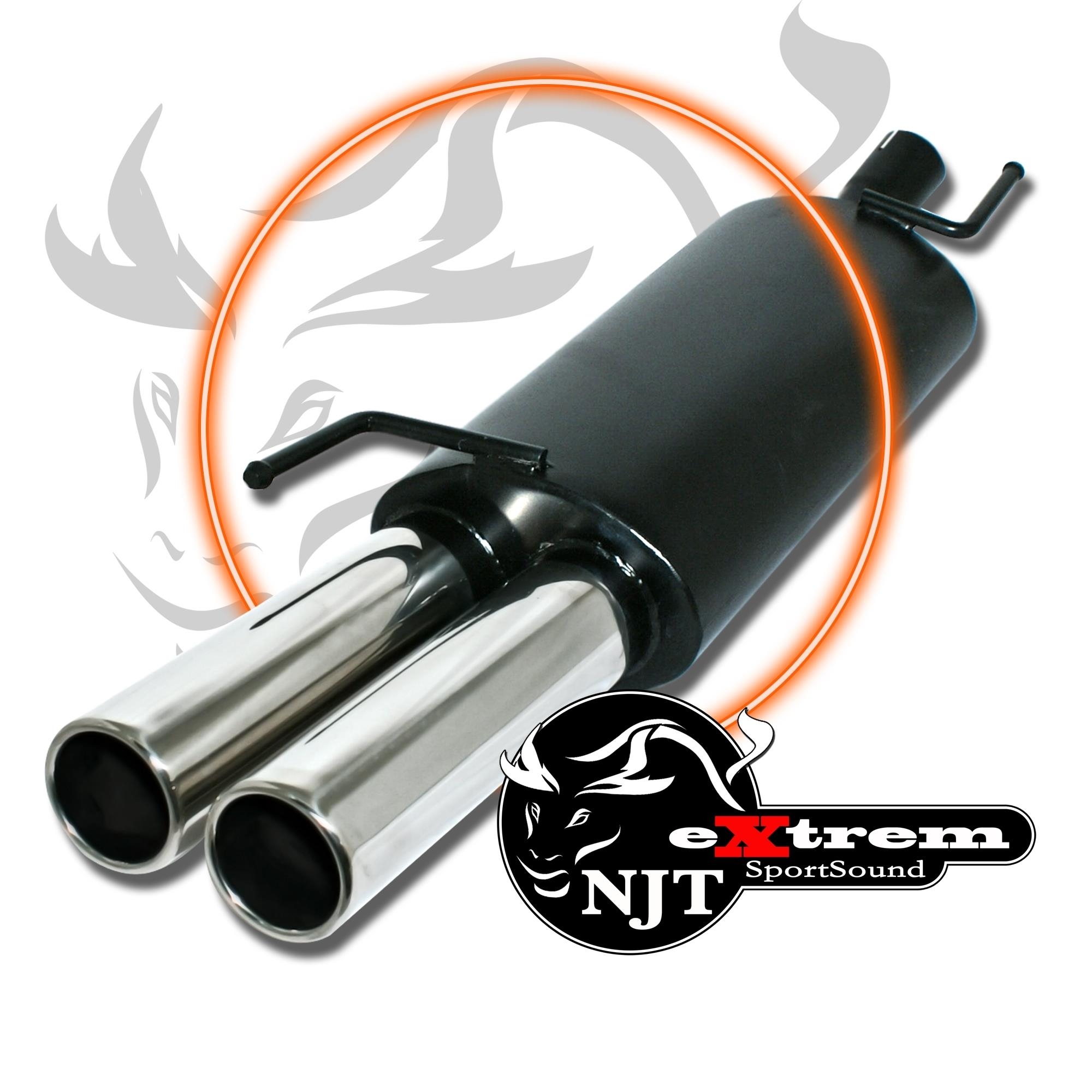 Edelstahl Endschalldämpfer 2x 76mm Rund