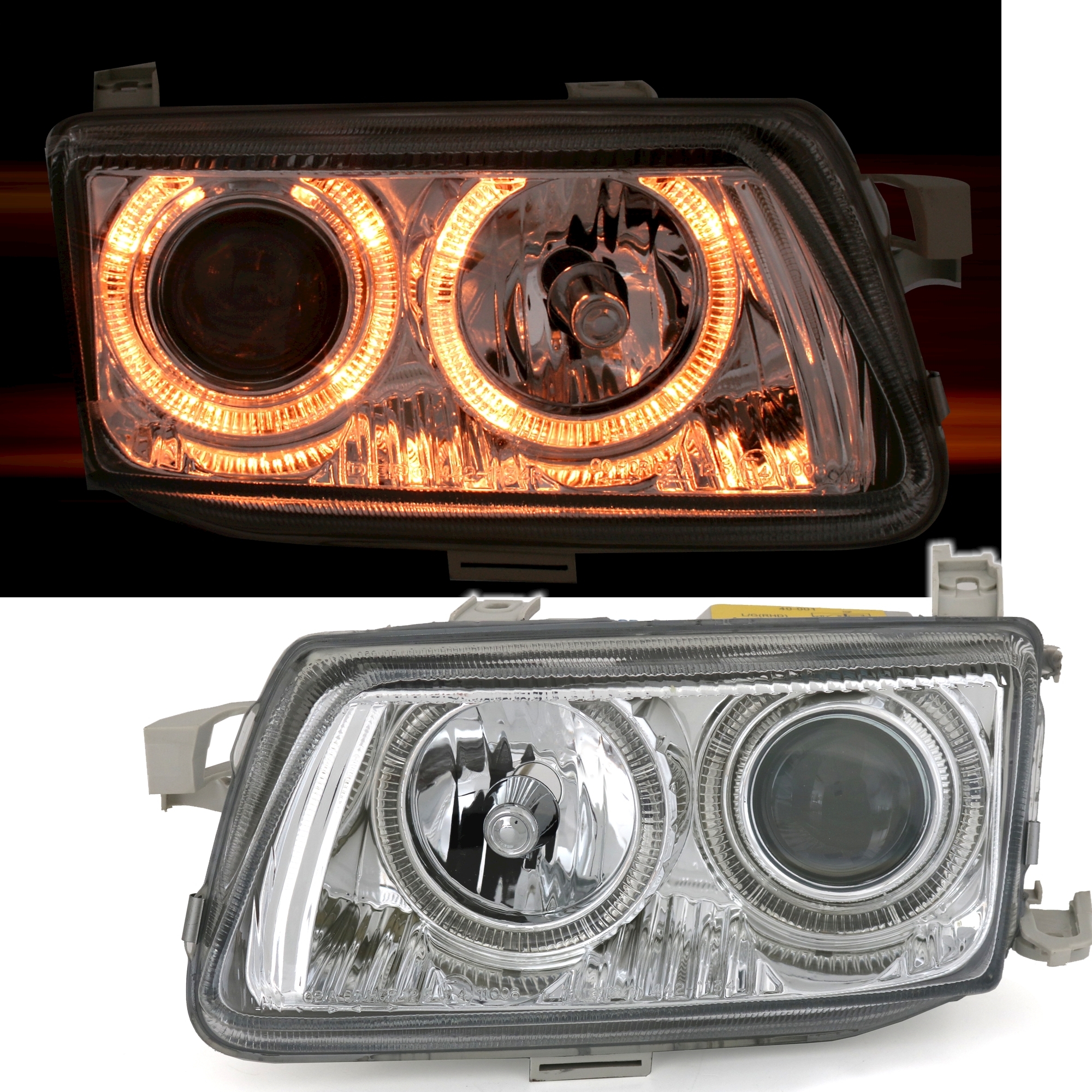 Angel Eyes Scheinwerfer für Opel Astra F in Chrom