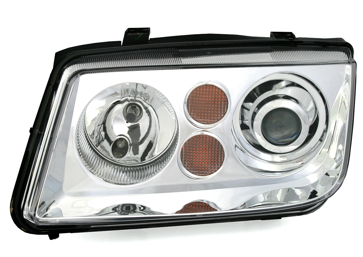 Scheinwerfer Set für VW Bora in Klarglas Chrom