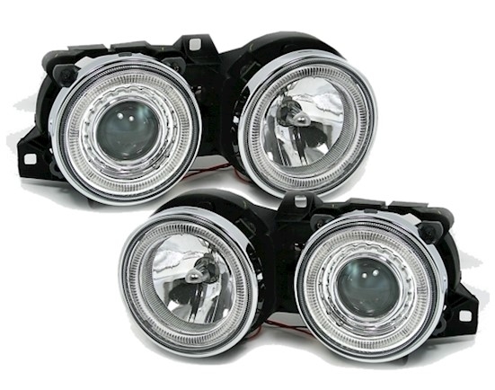 Angel Eyes Scheinwerfer für 3er BMW E30 in Chrom
