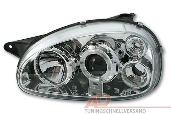 Angel Eyes Scheinwerfer für Opel Corsa B in Chrom
