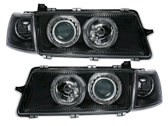 Angel Eyes Scheinwerfer für Opel Vectra A in Schw.