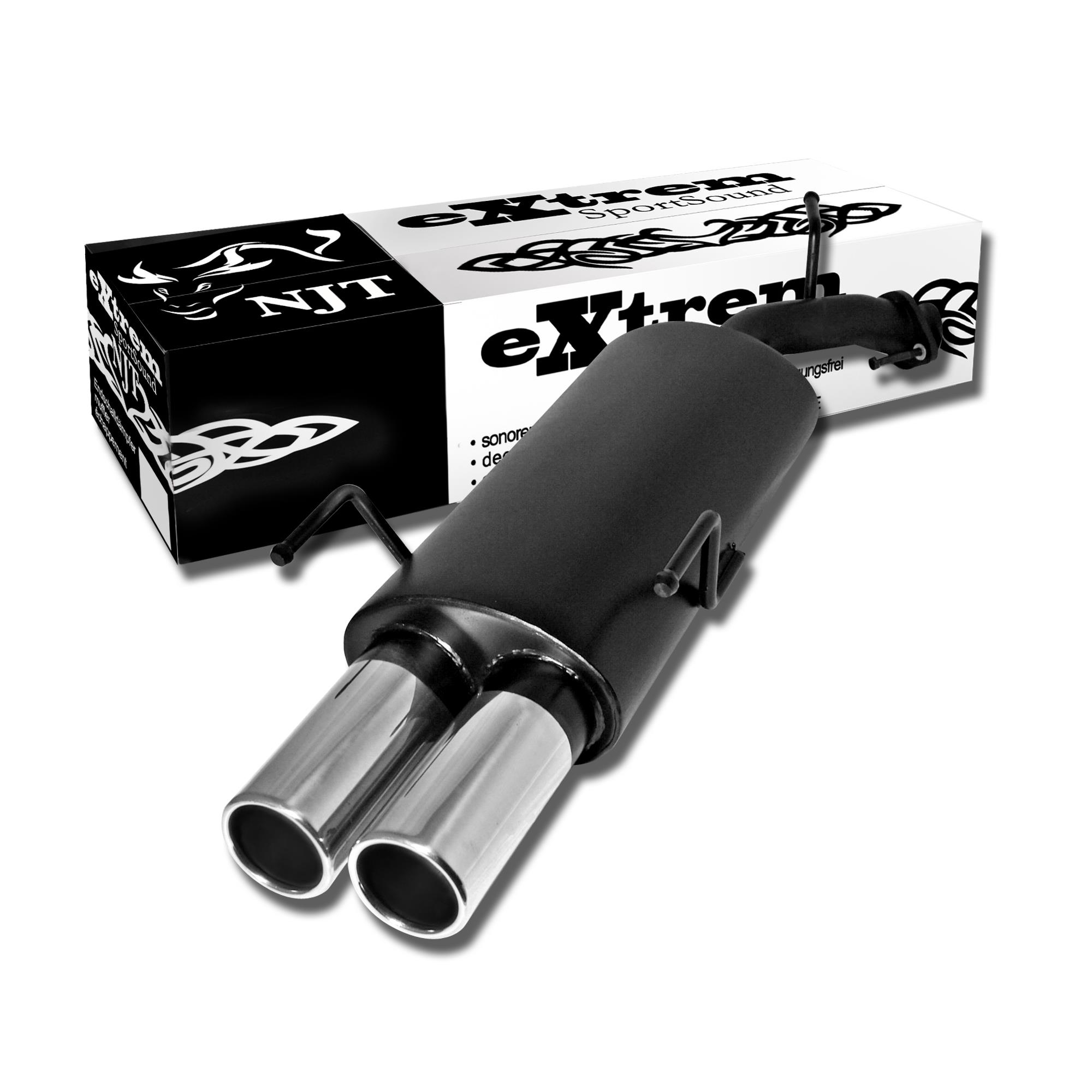 Edelstahl Endschalldämpfer 2x 76mm Rund