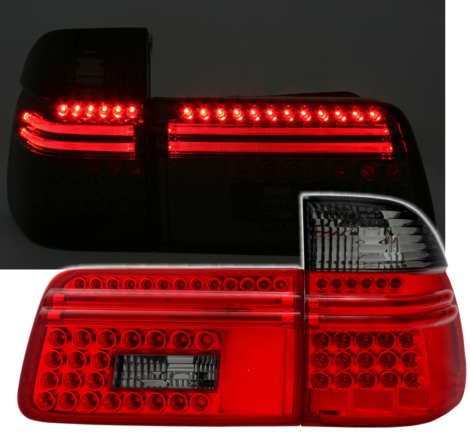 LED Rückleuchten für BMW E39 Touring in Rot-Smoke