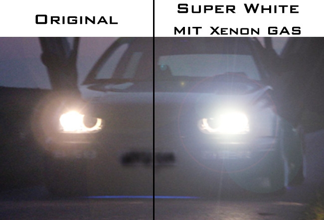 H4 60/55W 12V Glühbirnen Xenon-Optik Super White