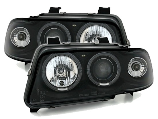 Angel Eyes Scheinwerfer für Audi A4 B5 in Schwarz