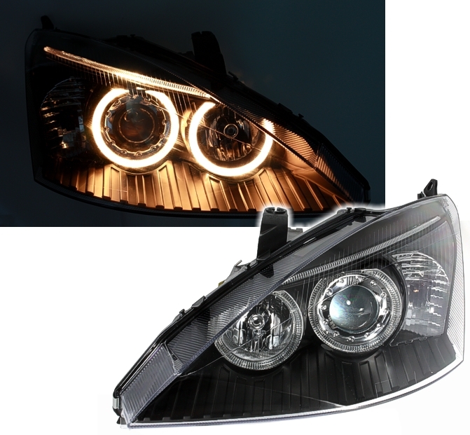 Angel Eyes Scheinwerfer für Ford Focus 1 in Schw.