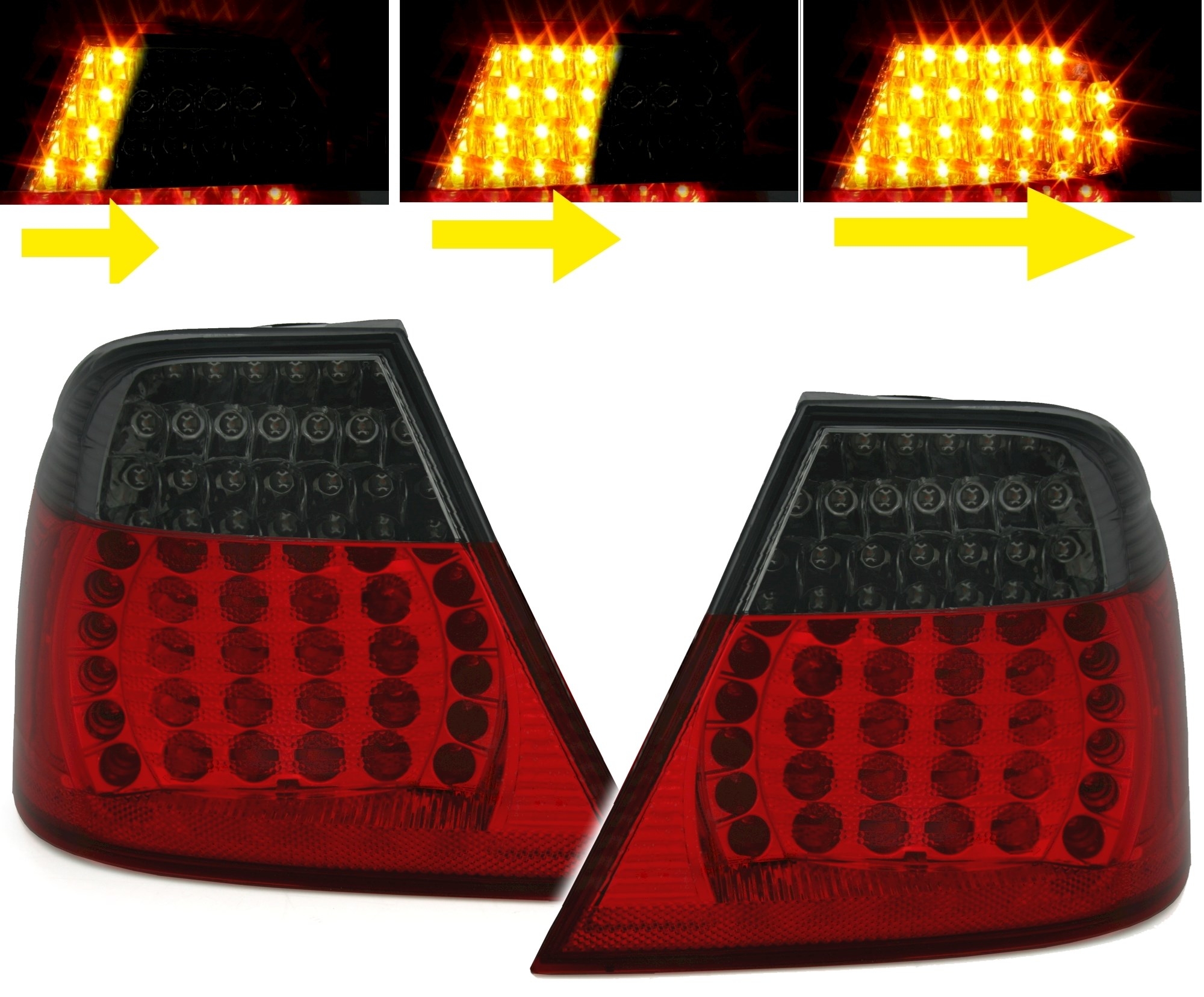 LED Rückleuchten für 3er BMW E46 in Rot-Smoke LLB
