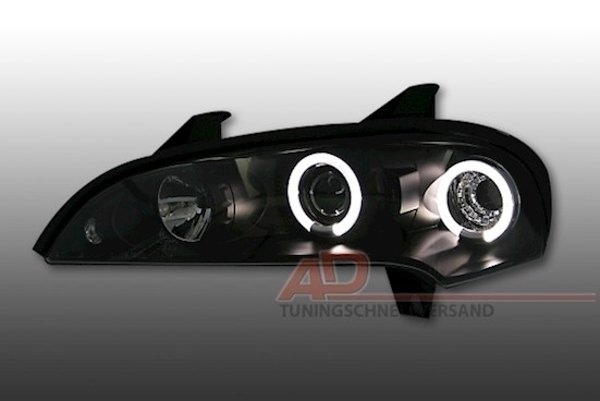 Angel Eyes Scheinwerfer für Opel Tigra in Schwarz 