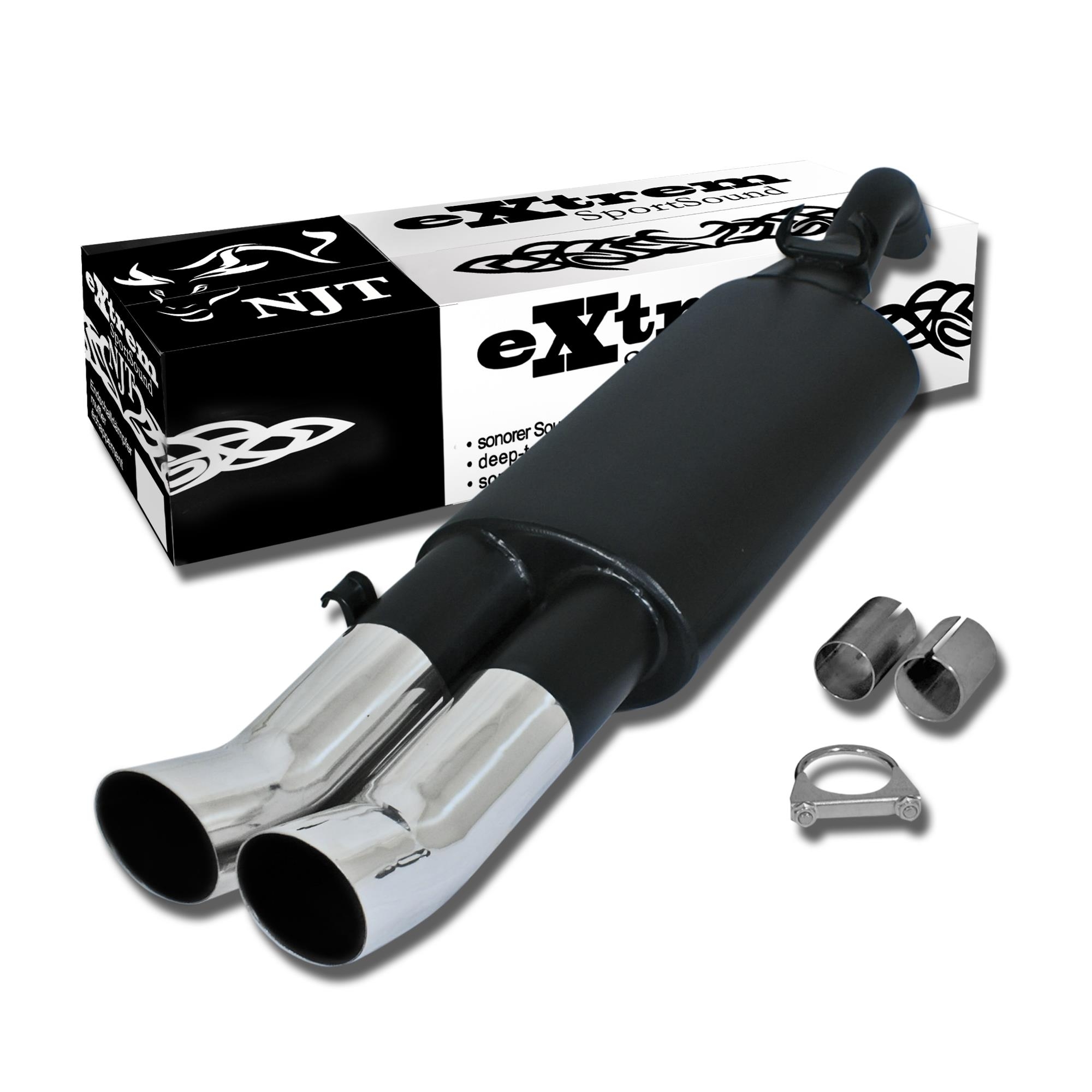 Edelstahl Endschalldämpfer 2x 76mm