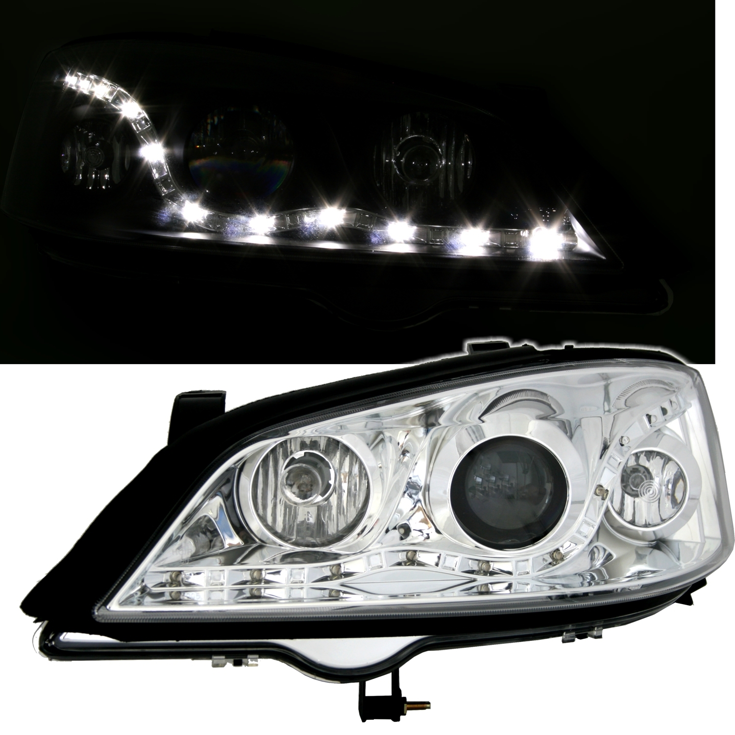 Scheinwerfer für Opel Astra G in Chrom