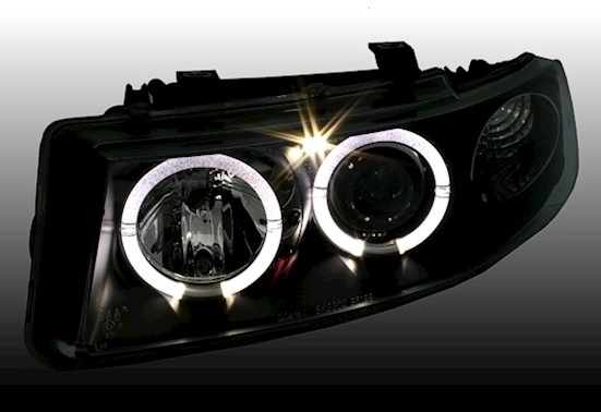 Angel Eyes Scheinwerfer für Seat Leon in Schwarz
