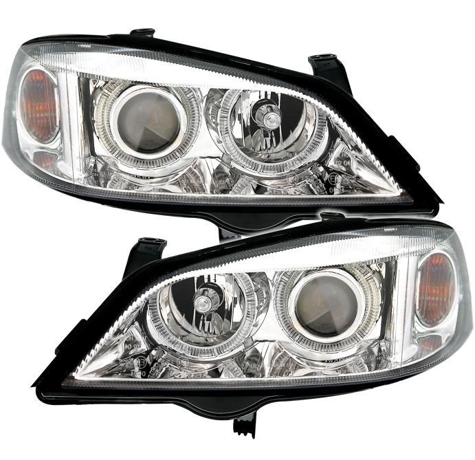 Angel Eyes Scheinwerfer für Opel Astra G in Chrom