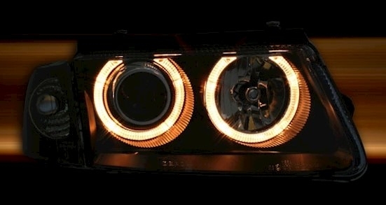 Angel Eyes Scheinwerfer für VW Passat 3B in Schw.