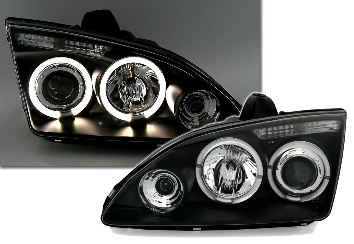 Angel Eyes Scheinwerfer für Ford Focus 2 in Schw.