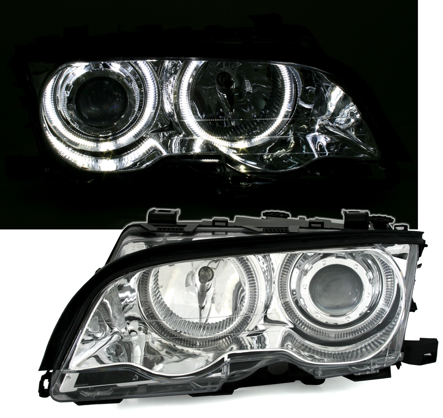 Angel Eyes Scheinwerfer für 3er BMW E46 2trg.