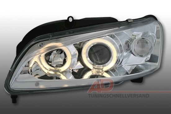 Angel Eyes Scheinwerfer für Peugeot 106 in Chrom