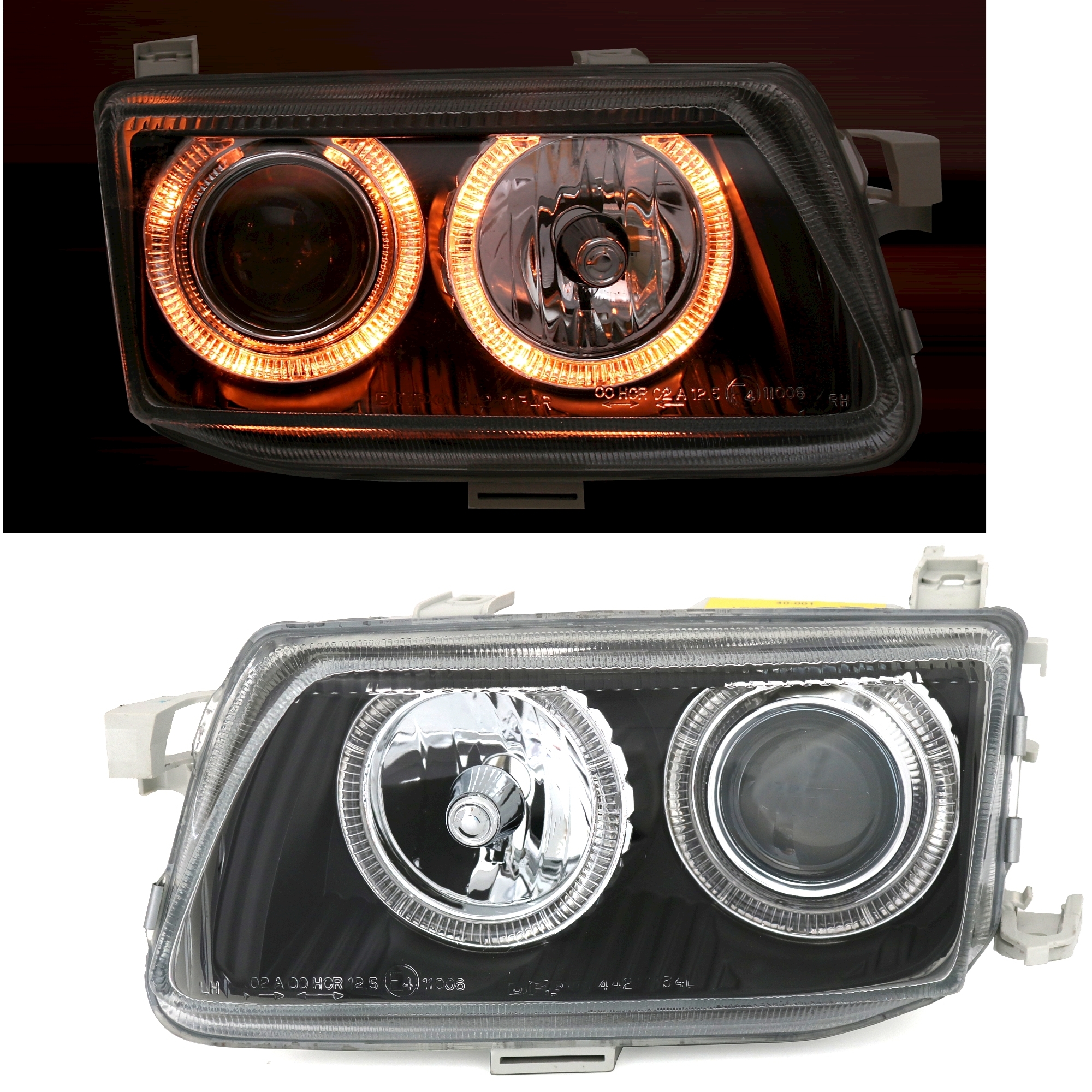 Angel Eyes Scheinwerfer für Opel Astra F in Schwar