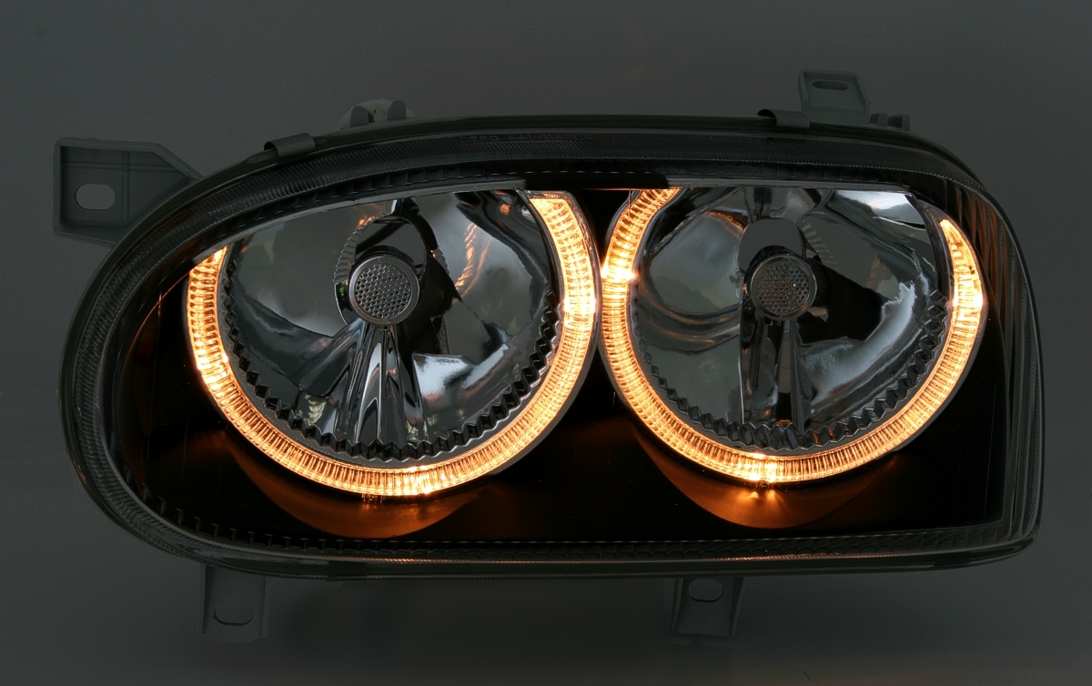 Angel Eyes Scheinwerfer für VW Golf 3 in Schwarz
