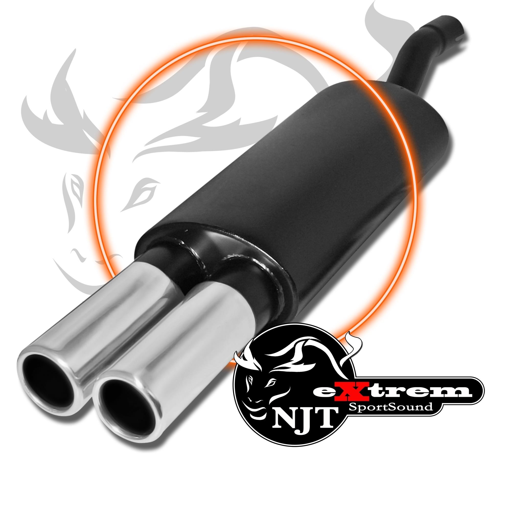 Edelstahl Endschalldämpfer 2x 76mm Rund