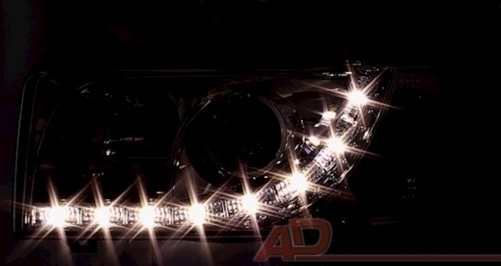 Scheinwerfer mit LED für VW T4 Bus in Chrom       