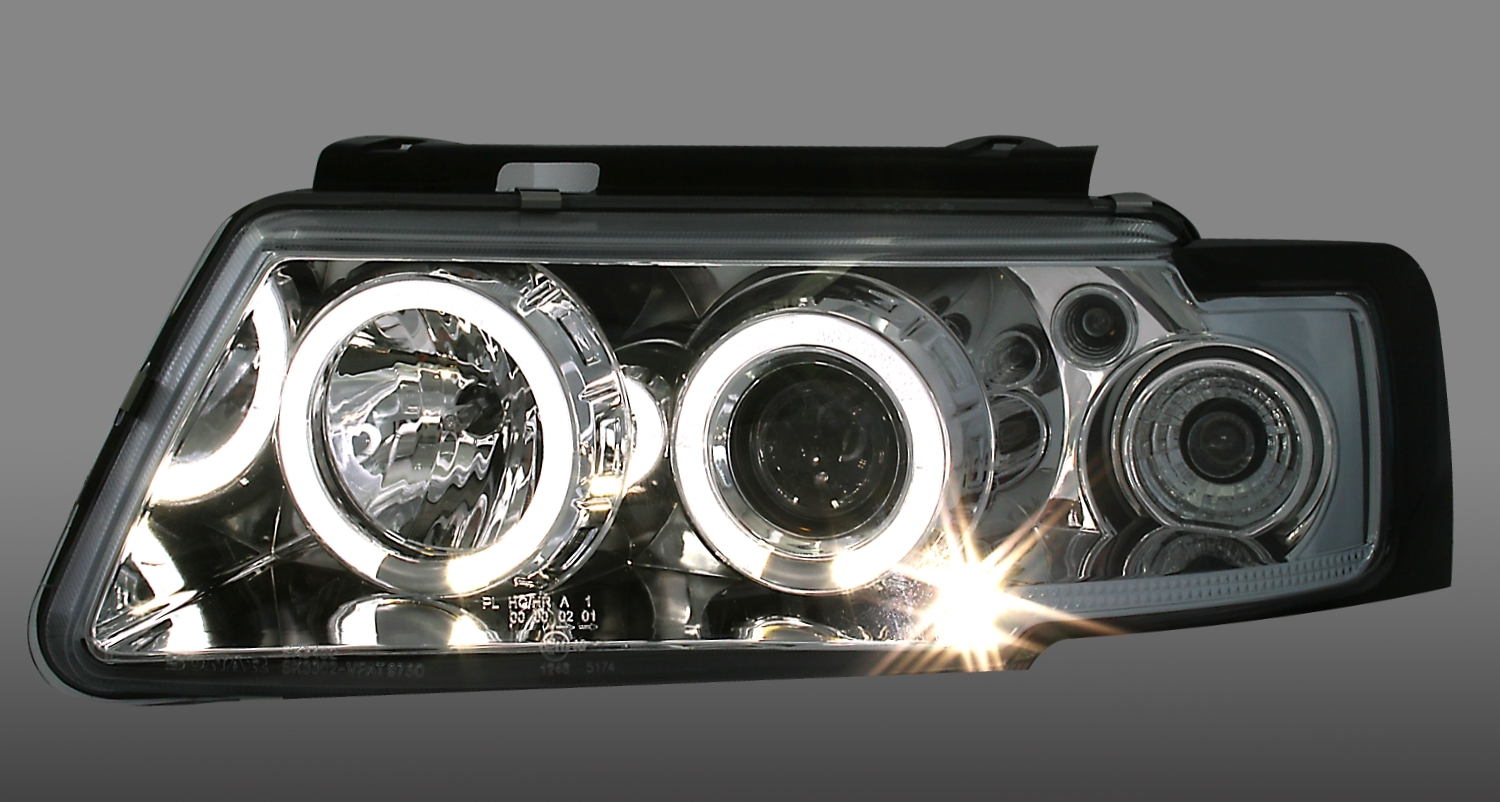 Angel Eyes Scheinwerfer für VW Passat 3B in Chrom 