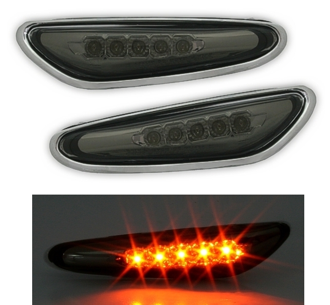 LED Seitenblinker für BMW E46 + X3 in Smoke