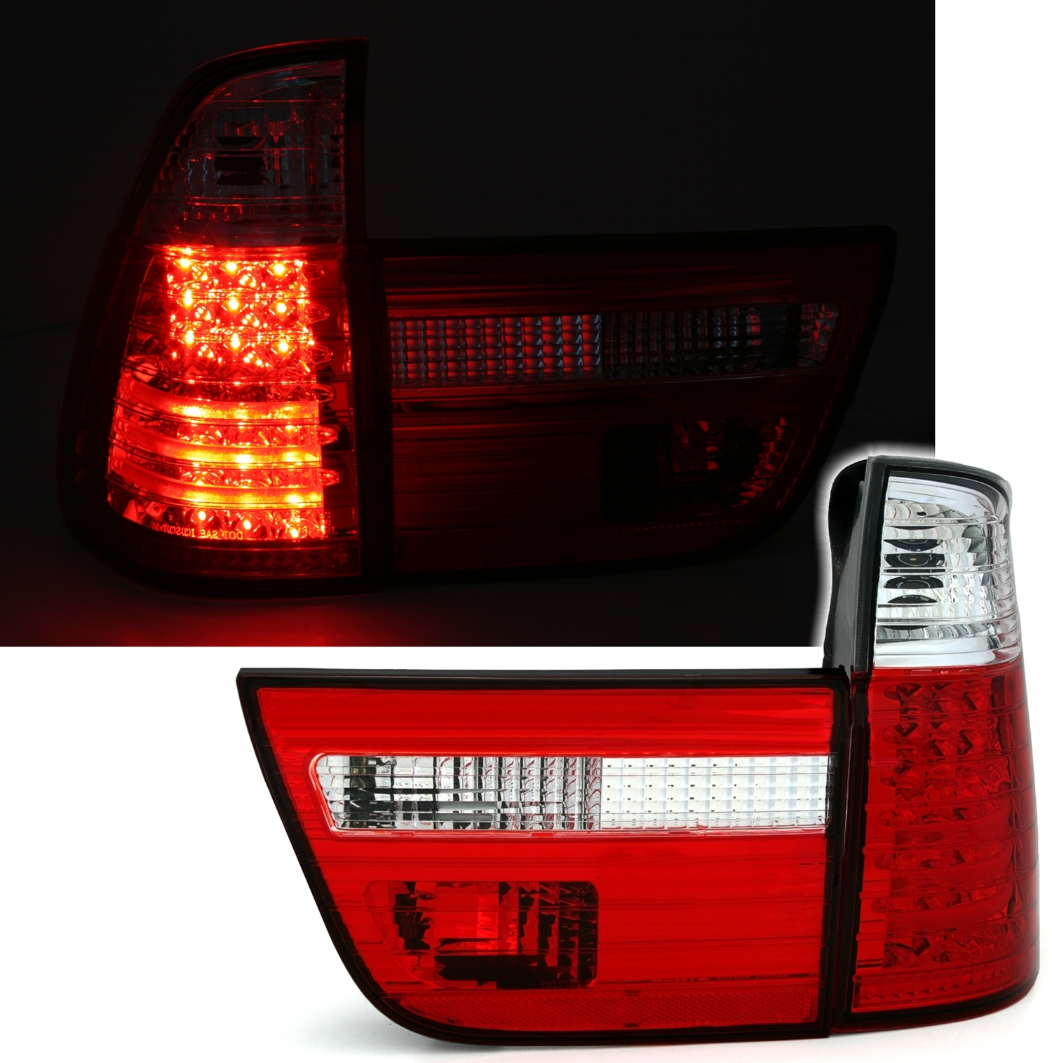 LED Rückleuchten BMW X5 E53 in Rot-Weiß           