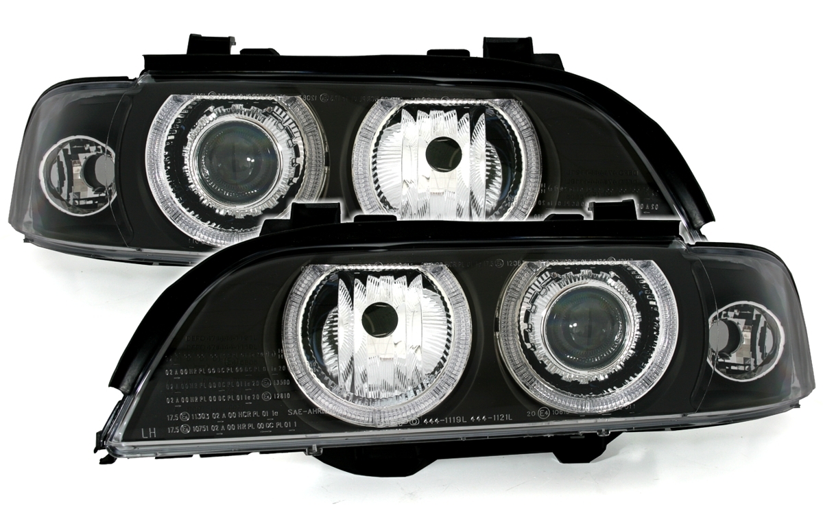 Angel Eyes Scheinwerfer für 5er BMW E39 in Schwarz