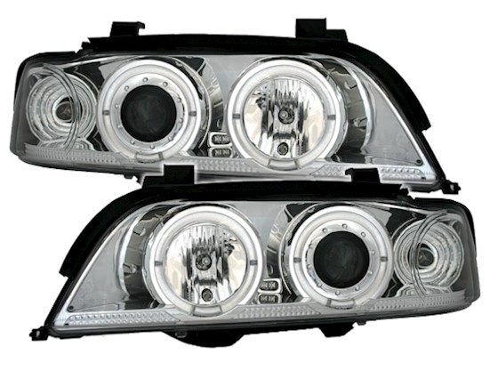Angel Eyes Scheinwerfer für 5er BMW E39 in Chrom