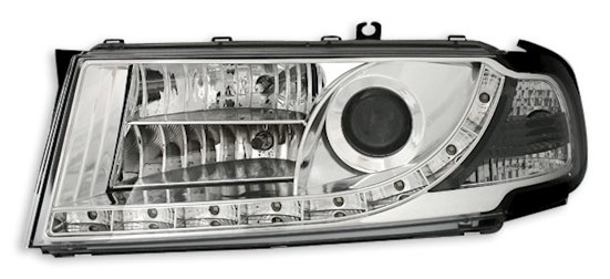 Scheinwerfer mit LED für Skoda Octavia in Chrom   