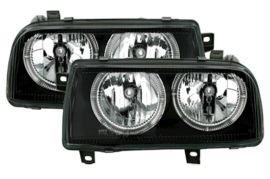 Angel Eyes Scheinwerfer für VW Vento in Schwarz