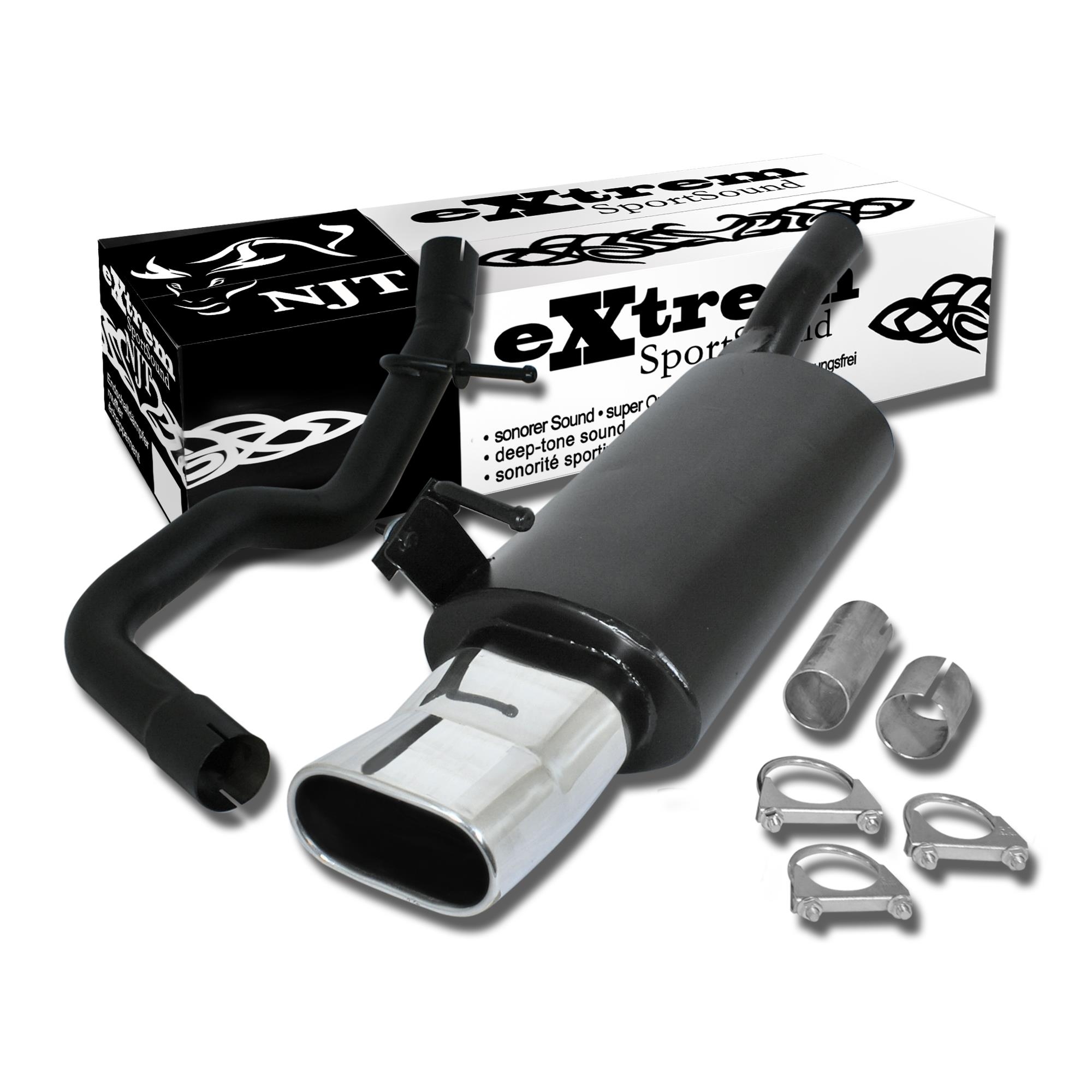 Edelstahl Endschalldämpfer 75x135mm DTM