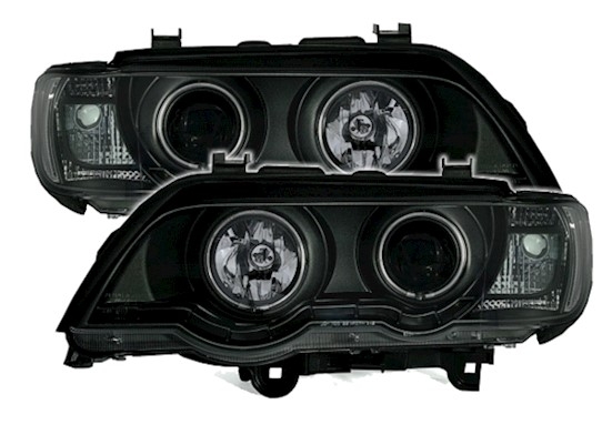 CCFL Angel Eyes Scheinwerfer für BMW X5 in Schwarz