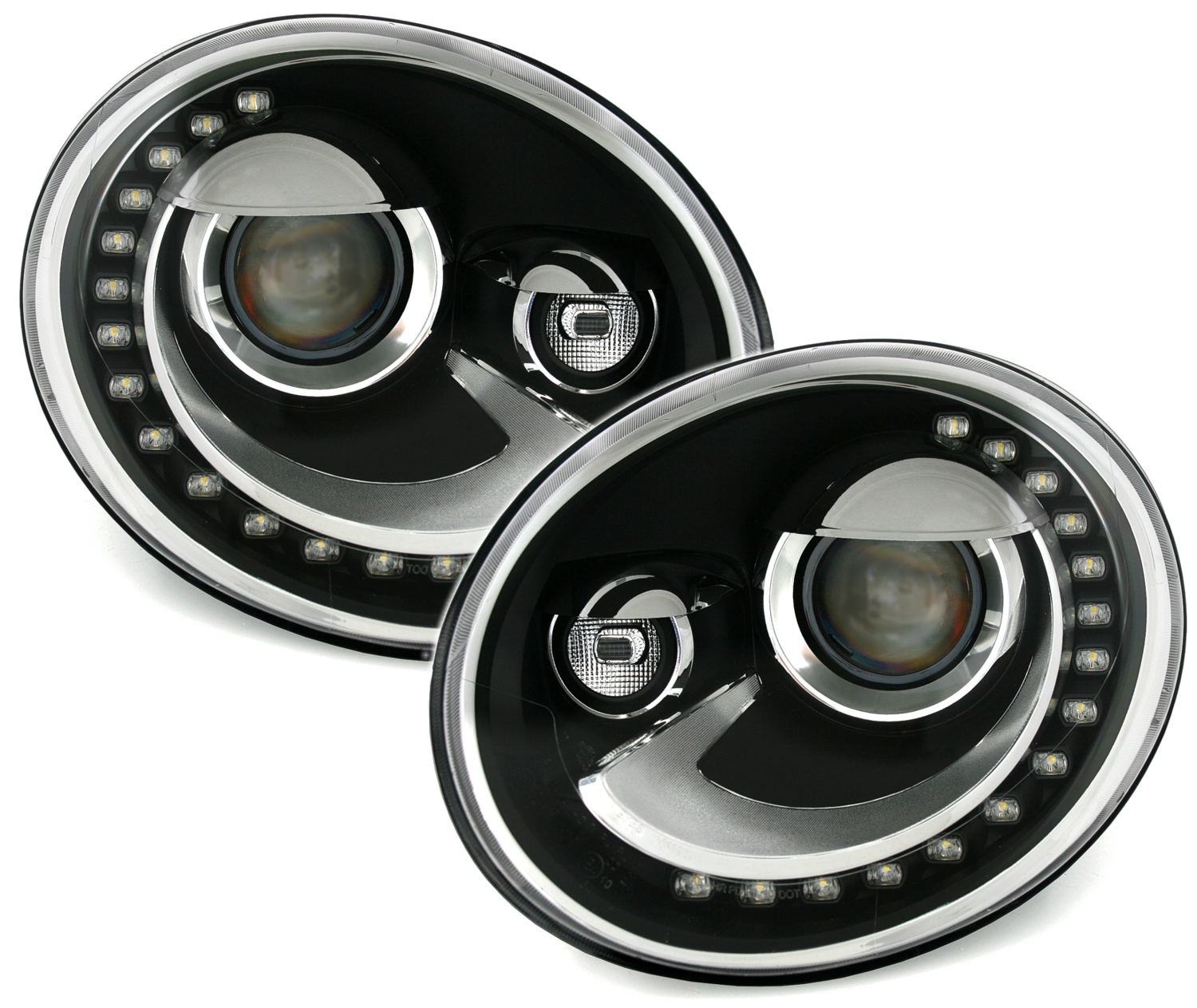 TFL Scheinwerfer für VW Beetle 5C in Schwarz